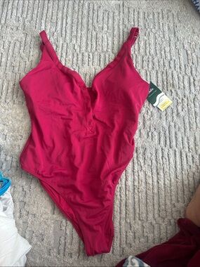 Andie Bright Magenta Kids women Swimsuit with Button Placket